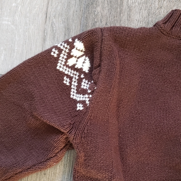 Gymboree EUC boys 2T brown fair isle half zip sweater - Picture 7 of 8